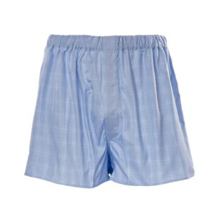 Fine Blue Check Boxer Shorts - Two Fold Cotton - Cuyler & Davy